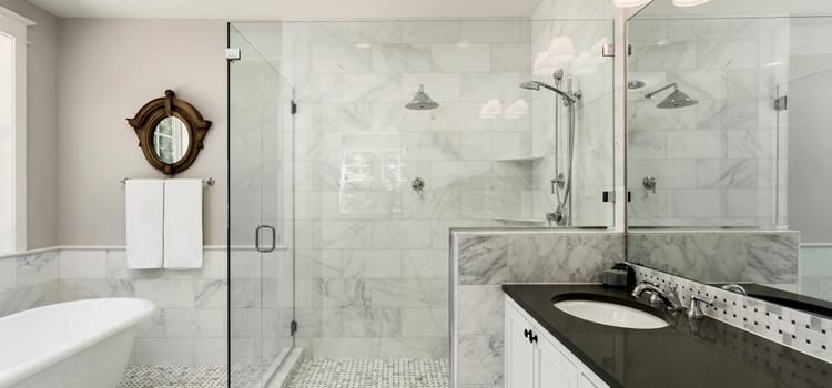 bathroom shower door installation in Rancho San Diego